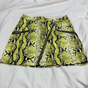 Lime yellow mini skirt